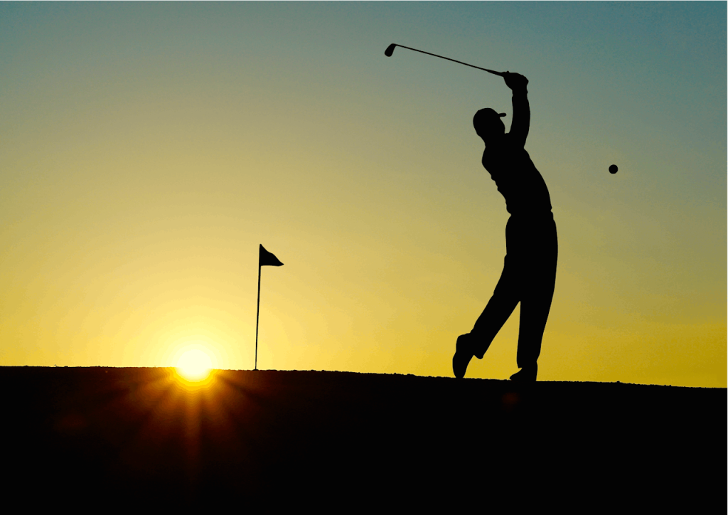 golf sunset sport golfer.png